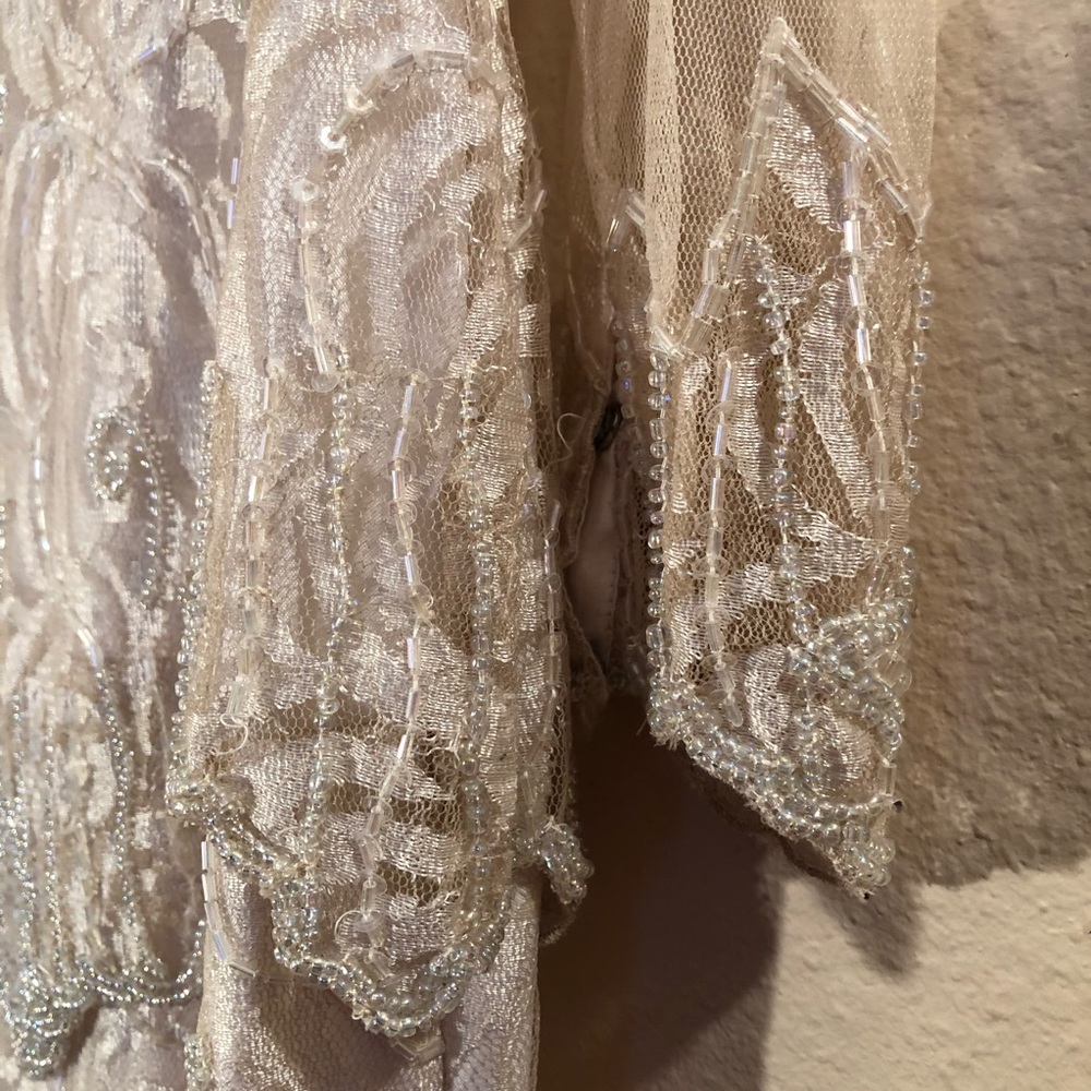 Scala Sequined Formal Champagne Wedding/Evening G… - image 3